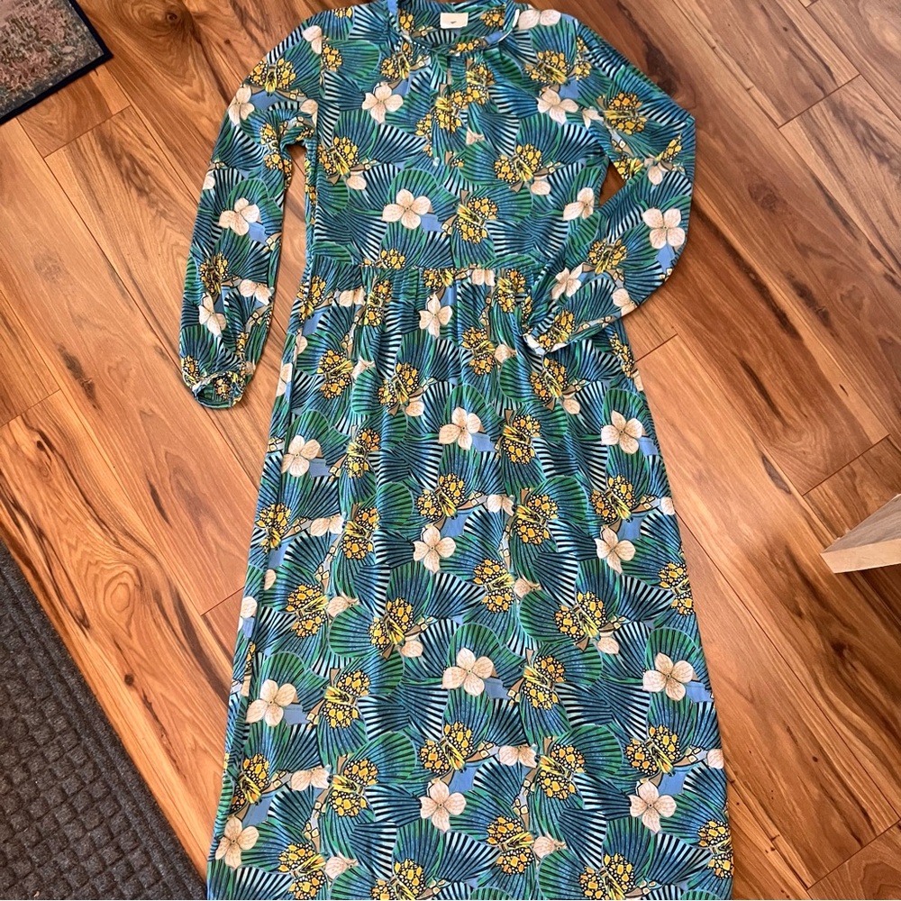 Julie Fagerholt- HEARTMADE Long Sleeve Silk Patterned Dress
